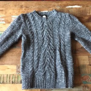 JCrew Gray Cableknit Wool Sweater